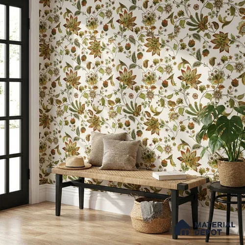 170-15 | 9.6 Meter x 20.87 Inches Florals Look Wallpaper - 54.77 Sq. Ft. | Minimum 15% wastage during installation