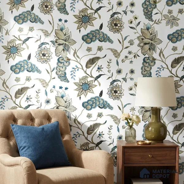 170-22 | 9.6 Meter x 20.87 Inches Florals Look Wallpaper - 54.77 Sq. Ft. | Minimum 15% wastage during installation