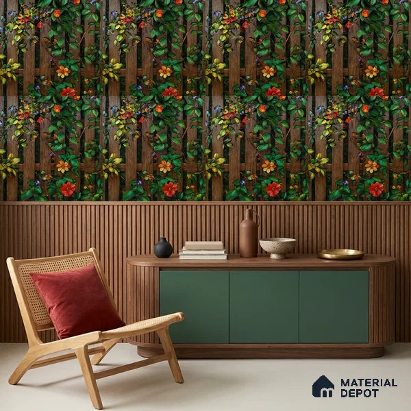 170-49 | 9.6 Meter x 20.87 Inches Florals Look Wallpaper - 54.77 Sq. Ft. | Minimum 15% wastage during installation