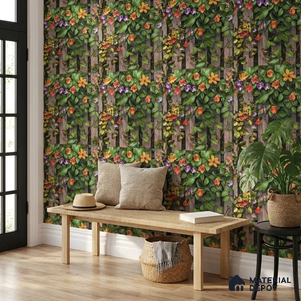 170-50 | 9.6 Meter x 20.87 Inches Florals Look Wallpaper - 54.77 Sq. Ft. | Minimum 15% wastage during installation