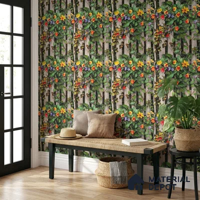 170-51 | 9.6 Meter x 20.87 Inches Florals Look Wallpaper - 54.77 Sq. Ft. | Minimum 15% wastage during installation