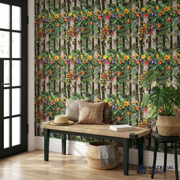 170-51 | 9.6 Meter x 20.87 Inches Florals Look Wallpaper - 54.77 Sq. Ft. | Minimum 15% wastage during installation