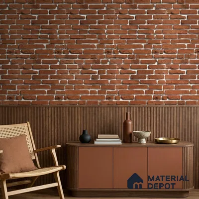 170-55 | 9.6 Meter x 20.87 Inches Brick Look Wallpaper - 54.77 Sq. Ft. | Minimum 15% wastage during installation