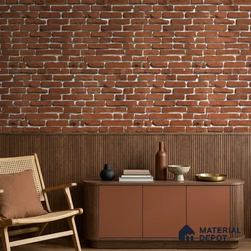 170-55 | 9.6 Meter x 20.87 Inches Brick Look Wallpaper - 54.77 Sq. Ft. | Minimum 15% wastage during installation