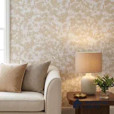 81377-2 | White and Sand Splotch Plaster Patterned Wallpaper - 5 Meter x 42 Inches, 57 Sq. Ft. (Min. 15% Wastage)