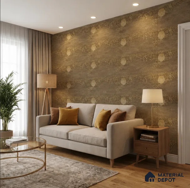 MM01 | 10 Meter x 21 Inches Patterned Look Wallpaper - 57.37 Sq. Ft. | Minimum 15% wastage during installation