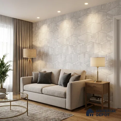M5-2 | 10 Meter x 21 Inches Geometric Look Wallpaper - 57.37 Sq. Ft. | Minimum 15% wastage during installation