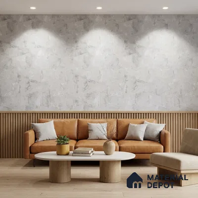 M5-3 | Silver Grey Marble Diamond Geometric Wallpaper - 10 Meter x 21 Inches, 57.37 Sq. Ft. (Min. 15% Wastage)