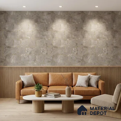 M5-4 | Taupe Marble Mosaic Geometric Wallpaper - 10 Meter x 21 Inches, 57.37 Sq. Ft. (Min. 15% Wastage)