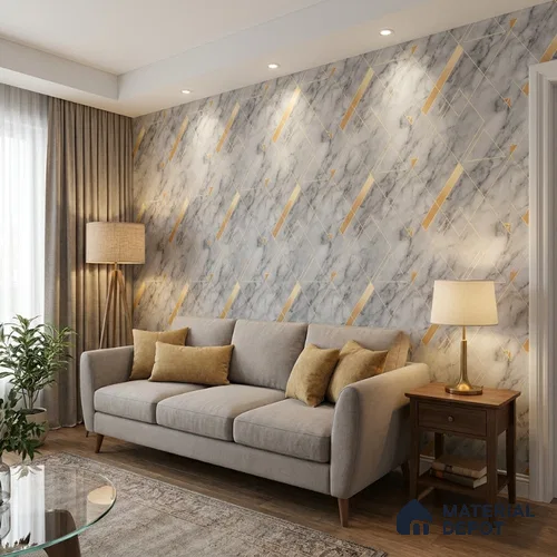 M12-1 | 10 Meter x 21 Inches Texture Look Wallpaper - 57.37 Sq. Ft. | Minimum 15% wastage during installation