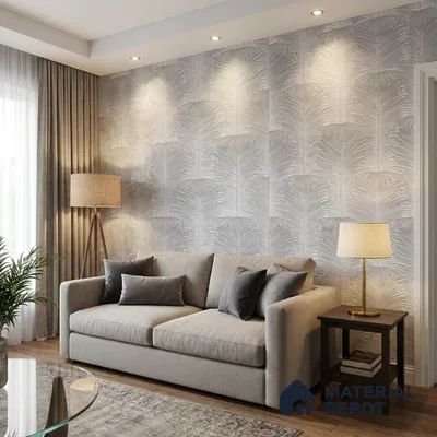 M13-2 | Grey Fan Palm Textured Wallpaper - 10 Meter x 21 Inches, 57.37 Sq. Ft. (Min. 15% Wastage)