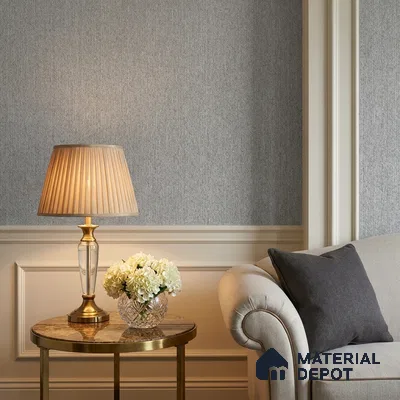 487-2 | Grey Ribbed Stripe Textured Wallpaper - 5 Meter x 42 Inches, 57.43 Sq. Ft. (Min. 15% Wastage)