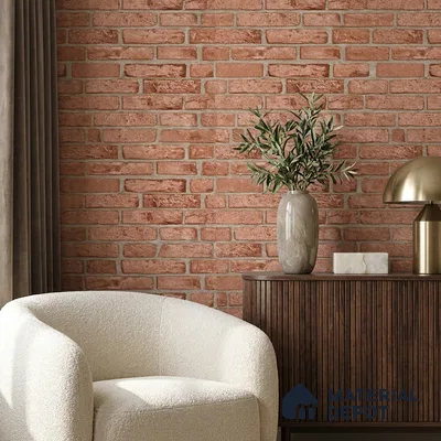 497-4 | 5 Meter x 42 Inches Brick Look Wallpaper - 57.43 Sq. Ft. | Minimum 15% wastage during installation