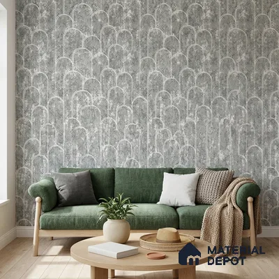 1155 | Grey & White Arch Column Patterned Wallpaper - 10 Meter x 21 Inches, 57.37 Sq. Ft. (Min. 15% Wastage)