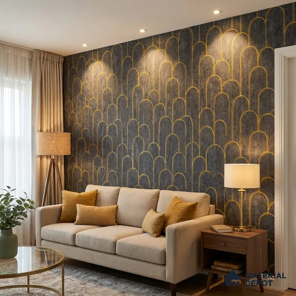 1157 | 10 Meter x 21 Inches Patterned Look Wallpaper - 57.37 Sq. Ft. | Minimum 15% wastage during installation