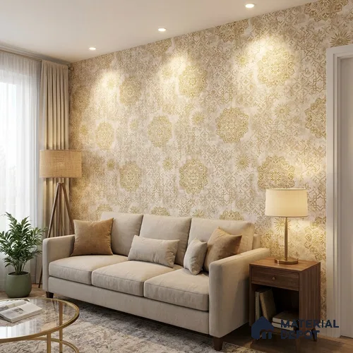 1159 | 10 Meter x 21 Inches Patterned Look Wallpaper - 57.37 Sq. Ft. | Minimum 15% wastage during installation