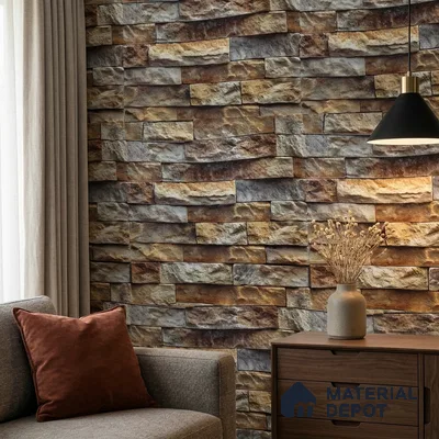 WP-1404 | 9.5 Meter x 21 Inches Stone Look Wallpaper - 54 Sq. Ft.  | Minimum 15% wastage during installation