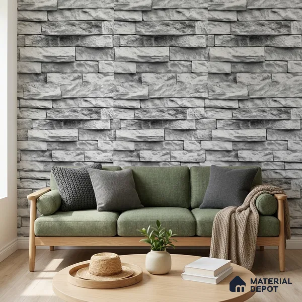 WP-1405 | 9.5 Meter x 21 Inches Stone Look Wallpaper - 54 Sq. Ft. | Minimum 15% wastage during installation