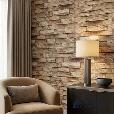 WP-1407 | 9.5 Meter x 21 Inches Stone Look Wallpaper - 54 Sq. Ft.  | Minimum 15% wastage during installation
