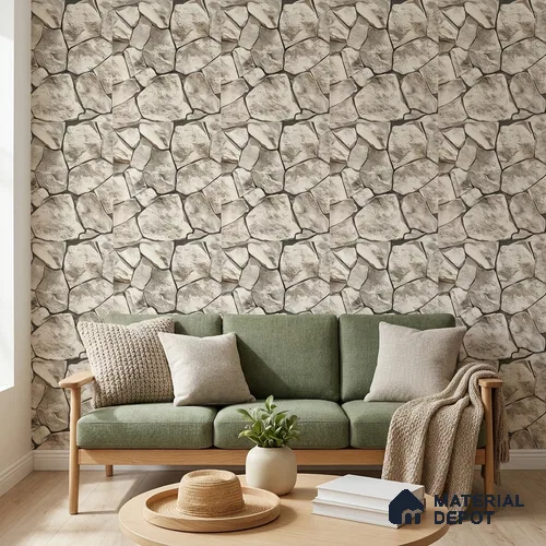 WP-1422 | 9.5 Meter x 21 Inches Stone Look Wallpaper - 54 Sq. Ft. | Minimum 15% wastage during installation