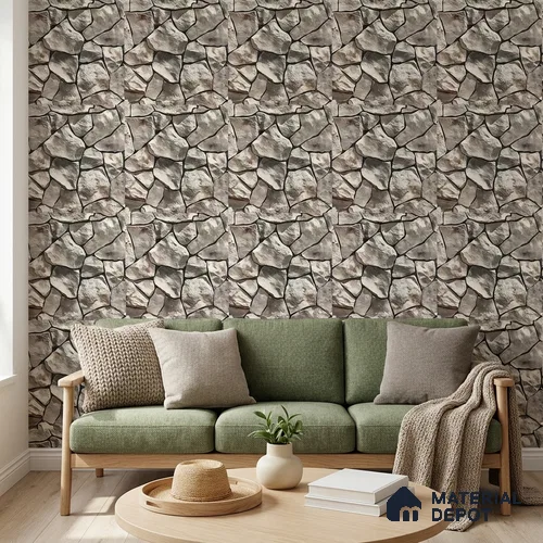 WP-1424 | 9.5 Meter x 21 Inches Stone Look Wallpaper - 54 Sq. Ft. | Minimum 15% wastage during installation