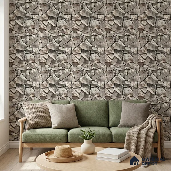 WP-1424 | 9.5 Meter x 21 Inches Stone Look Wallpaper - 54 Sq. Ft. | Minimum 15% wastage during installation