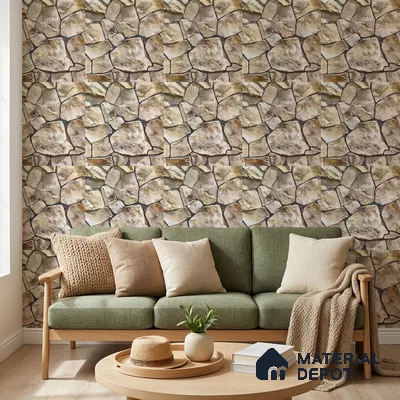 WP-1421 | 9.5 Meter x 21 Inches Stone Look Wallpaper - 54 Sq. Ft.  | Minimum 15% wastage during installation