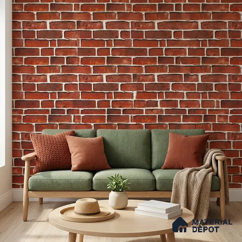 WP-1445 | 9.5 Meter x 21 Inches Brick Look Wallpaper - 54 Sq. Ft.  | Minimum 15% wastage during installation