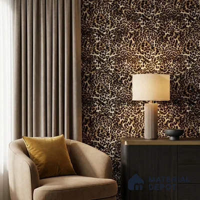 WP-1447 | Brown Leopard Print Patterned Wallpaper - 9.5 Meter x 21 Inches, 54 Sq. Ft. (Min. 15% Wastage)