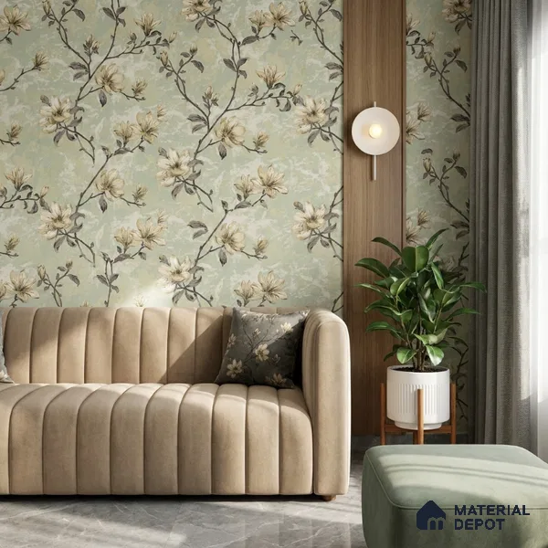 07-555-07 | 10 Meter x 21 Inches Florals Look Wallpaper - 57.41 Sq. Ft.