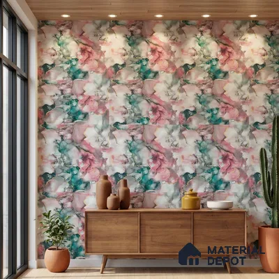 13-555-13 | Pink & Teal Geode Marble Look Wallpaper 10 Meter x 21 Inches - 57.41 Sq. Ft.