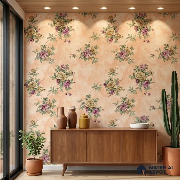 22-555-22 | 10 Meter x 21 Inches Florals Look Wallpaper - 57.41 Sq. Ft.