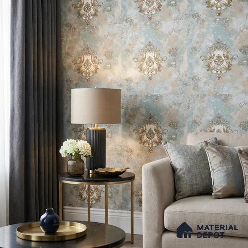 39-555-39 | 10 Meter x 21 Inches Damask Look Wallpaper - 57.41 Sq. Ft.