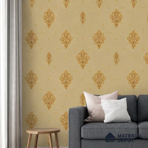 47-555-47 | 10 Meter x 21 Inches Damask Look Wallpaper - 57.41 Sq. Ft.