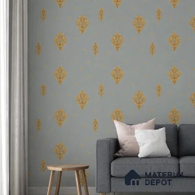 49-555-49 | 10 Meter x 21 Inches Damask Look Wallpaper - 57.41 Sq. Ft.