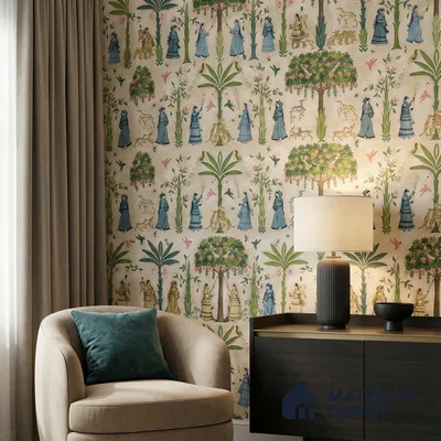 8001 | 10 Meter x 21 Inches Indian Look Wallpaper - 57.41 Sq. Ft.