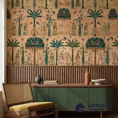 8003 | 10 Meter x 21 Inches Indian Look Wallpaper - 57.41 Sq. Ft.