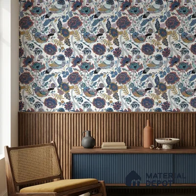 8011 | 10 Meter x 21 Inches Chinoserie Look Wallpaper - 57.41 Sq. Ft.
