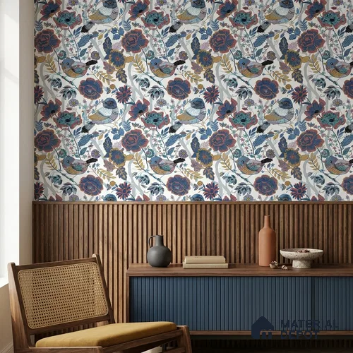8011 | 10 Meter x 21 Inches Chinoserie Look Wallpaper - 57.41 Sq. Ft.