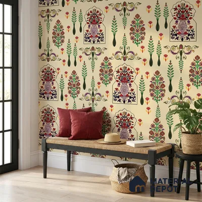 8020 | 10 Meter x 21 Inches Indian Look Wallpaper - 57.41 Sq. Ft.