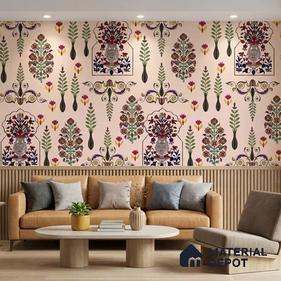 8021 | 10 Meter x 21 Inches Indian Look Wallpaper - 57.41 Sq. Ft.