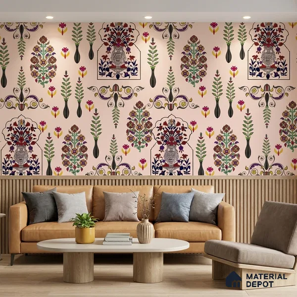 8021 | 10 Meter x 21 Inches Indian Look Wallpaper - 57.41 Sq. Ft.