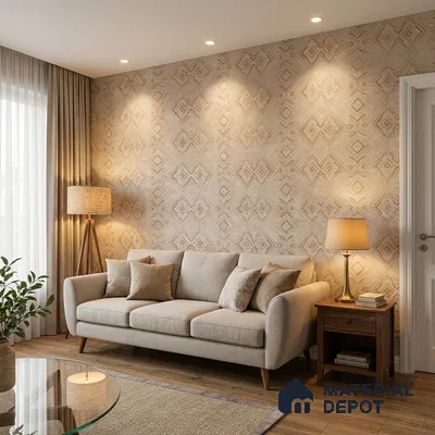 8027 | 10 Meter x 21 Inches Patterned Look Wallpaper - 57.41 Sq. Ft.