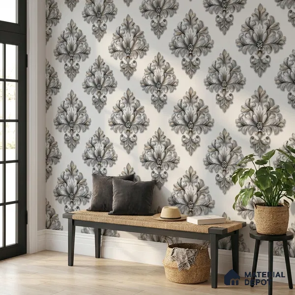 8030 | 10 Meter x 21 Inches Florals Look Wallpaper - 57.41 Sq. Ft.