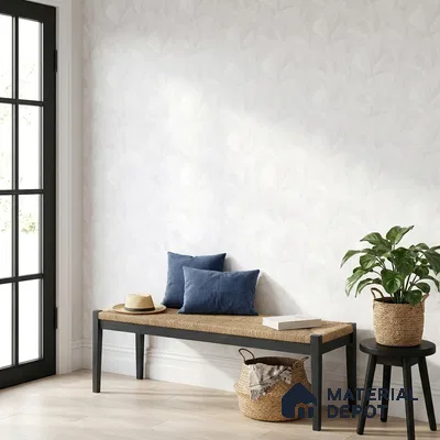 8042 | Off-White Overlapping Leaf Texture Patterned Wallpaper - 10 Meter x 21 Inches, 57.41 Sq. Ft.