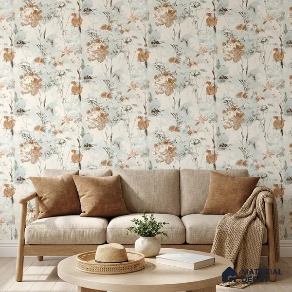 8053 | 10 Meter x 21 Inches Florals Look Wallpaper - 57.41 Sq. Ft.