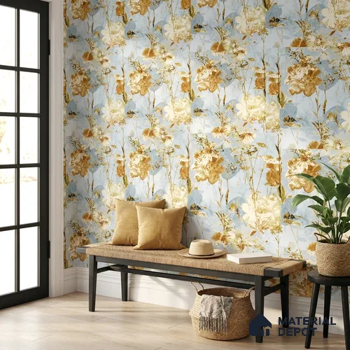 8055 | 10 Meter x 21 Inches Florals Look Wallpaper - 57.41 Sq. Ft.