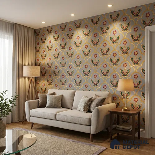 8059 | 10 Meter x 21 Inches Patterned Look Wallpaper - 57.41 Sq. Ft.