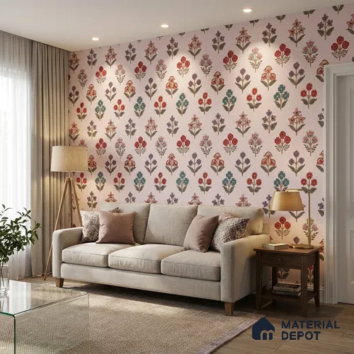 8063 | 10 Meter x 21 Inches Patterned Look Wallpaper - 57.41 Sq. Ft.