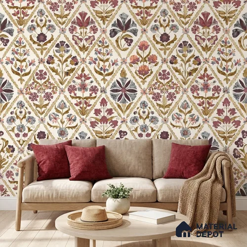 8065 | 10 Meter x 21 Inches Patterned Look Wallpaper - 57.41 Sq. Ft.